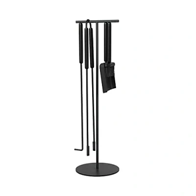 Image de Blomus Fireside Set 5 pcs. Ashi, outils de cheminée, acier, fibre coco, chêne noir