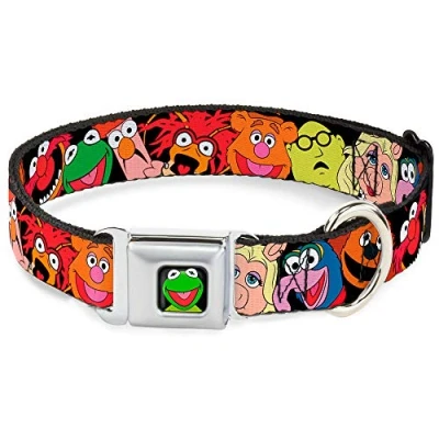 Image de Buckle Down Dybi Kermit Visage Complet Couleur Noir/Vert Collier de Chien