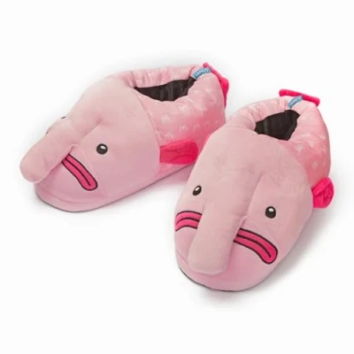 Image de Coddies Blobfish pantoufles en forme de poisson, cadeau amusant, peluche, antidérapantes Hommes, femmes et enfants, rose, 41/43.5 EU