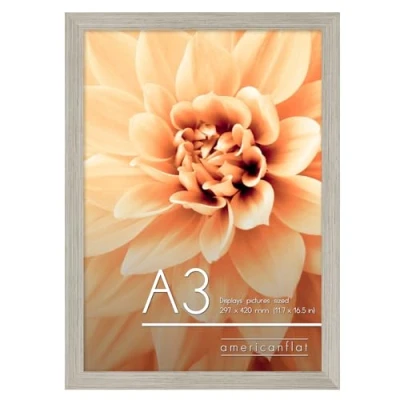 Image de Americanflat Cadre photo A3 Bois Flotté MDF avec Verre Incassable Poli Format Horizontal et Vertical pour Mur 29,7x41,9 cm