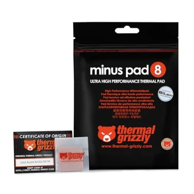 Image de Thermal Grizzly Thermopad Minus Pad 8 Il Conduit la Chaleur et refroidit Les éléments Chauffants de l&#039;ordinateur ou Console. (30 x 30 0,5 mm)