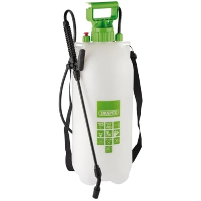 Image de Draper Pulvérisateur à Pression pour Chariot 10 L Pompe EPDM de Jardin pulvérisation désherbant Pesticides, insecticides, fongicides 82469, Vert