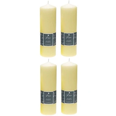 Image de Prices Lot de 4 bougies d&#039;autel Ivoire 250 x 80 mm Durée combustion 125 heures