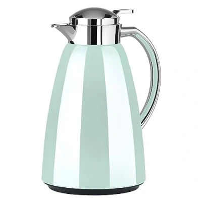 Image de Emsa Campo F4130300 Pichet isotherme, capacité 1 l, fermeture Quick Tip, 100% étanche, chaud pendant 12 h, froid 24 acier inoxydable de qualité supérieure, nettoyage facile, menthe pastel
