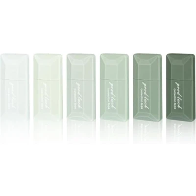 Image de FonVan 6 Pcs Rubans Correcteurs, m x 5 mm, mini Roller Ruban de Correction Instantanée, Correcteur Blanc pour Fourniture, Scolaire, École Bureau, étudiants (Vert dégradé)