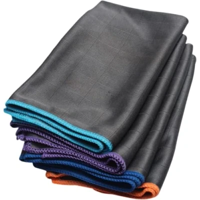 Image de Lot de 4 chiffons nettoyage en carbone qualité supérieure, Chiffon fibre carbone, pour nettoyer les vitres voiture, absorbants, sans traces ni rayures, surfaces verre et miroirs
