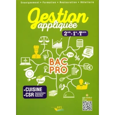 Image de Gestion appliquée 2de, 1re, Term Bac Pro Cuisine CSR Elève (Broché)