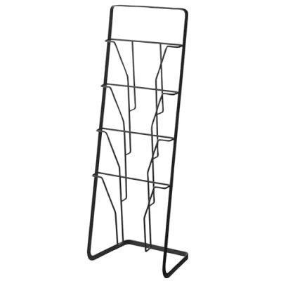 Image de Yamazaki 6513 Tower Porte revues avec 4 Poches, Noir, Acier, Minimaliste, 25 x 18 71 c m