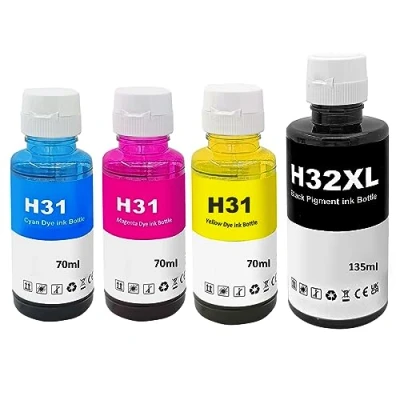 Image de LAIPENG 31 32XL Encre Compatible avec HP 32 XL pour Smart Tank 315 319 455 515 516 530 555 558 559 570 655 670 790 5105 7005 7006 7305 7306 7605 415 419 Imprimante Multipack (BK/C/M/Y)