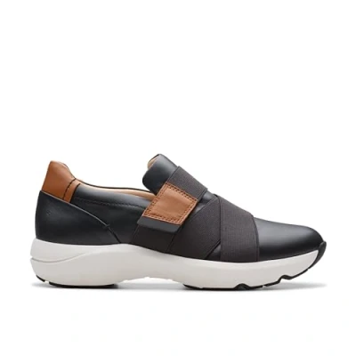 Image de Clarks Femme Tivoli Strap Basket, Cuir Noir, 39.5 EU