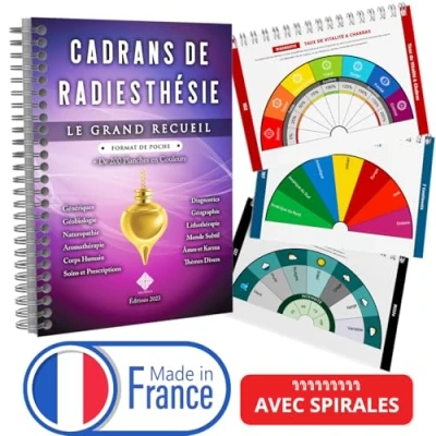 Image de Cadrans de Radiesthesie Le Grand Recueil Format &quot;De Poche&quot; (A5 14,8 cm x 21 cm) Plus 200 Planches Uniques et en Couleurs pour Pendule Divinatoire (Format A5 à Spirales)