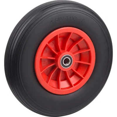 Image de Metafranc Roue increvable Ø 400 mm Jante PVC Type 4.80/4.00 8 100 kg Roulement à billes/Roue en caoutchouc plein pour brouette/Roue complète avec jante/Roue de