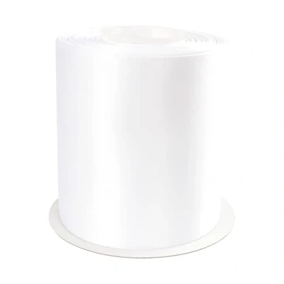 Image de AVANAVA Ruban de satin double face 100 mm large 22 mètres (029 blanc)
