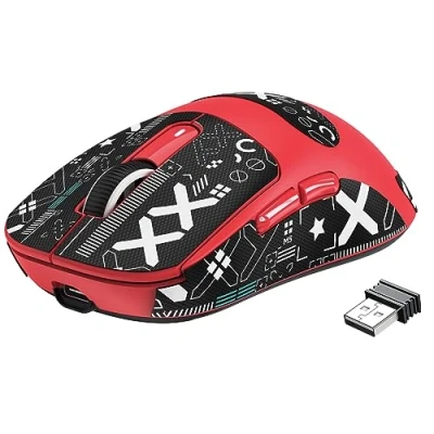 Image de VGN GAMEPOWER Attack Shark X3 Superlight Souris Gamer sans Fil, 49g Ultra Léger Gaming, 26,000 DPI, PixArt PAW3395, 2.4G/Filaire/Bluetooth, Grip Tape, Batterie 200Heures, PC/Mac, Rouge