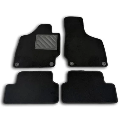 Image de Tapis de Sol pour Audi TT 8J 2006 à 2014 sur Mesure, antidérapant, Talonnette en Caoutchouc renforcé et Boutons Fixation, Noir