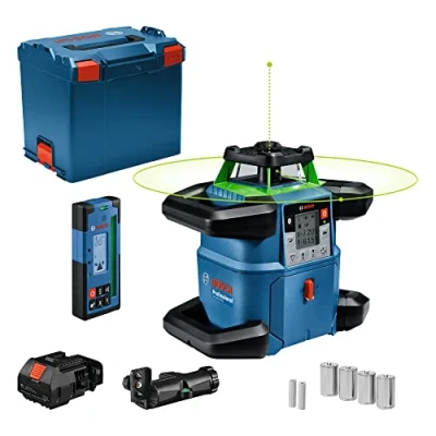 Image de Bosch Professional 18V System laser rotatif GRL 650 CHVG (laser vert, mises à niveau extérieures, avec application dédiée, portée : jusqu’à m, dans L boxx)