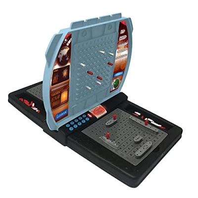 Image de Lexibook, Bataille Navale Parlante (Français Anglais Espagnol Portugais), Jeu de société électronique 1 ou 2 Joueurs, Interactive, Effets Lumineux et sonores, stratégie, à Piles, Gris/Noir, GT2800i1