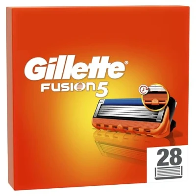Image de Gillette Recharges De Rasoir Fusion5 Pour Hommes, Pack 28, AUTHENTIQUES, Cartouches Avec Bande Lubrifiante Et 5 Lames Un Rasage Manuel Efficace, Compatibles Les Manches La Série Fusion