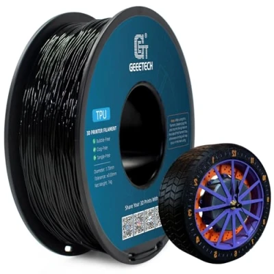 Image de GEEETECH Filament TPU 95A,TPU 1,75mm pour imprimante 3D,bobine de 1 kg,Noir