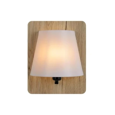 Image de Lucide 77281/01/76 Idaho Applique Murale, E14, 15 W, Bois Clair, Opalin, 12,5 x 25 cm