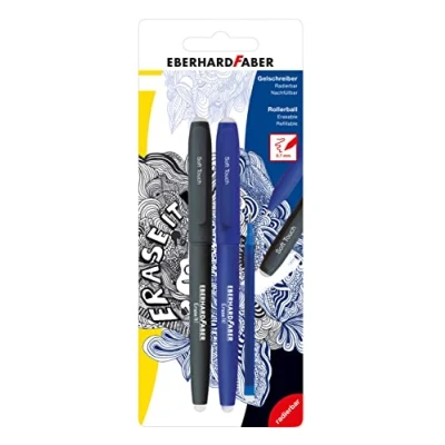 Image de Eberhard Faber 582103 Stylo gel effaçable, Erase It, 2 rollers avec mine de rechange