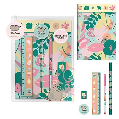 Image de Grindstore Pusheen Coffret cadeau avec carnet de notes A5 et papeterie (motif botanique) Produit officiel