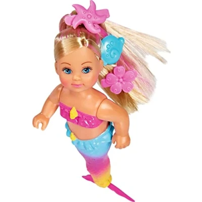 Image de Simba 105733318 Evi Love Swimming Mermaid en Forme de sirène, Peut Nager correctement, avec Figurine Poisson, 12 cm, pour Enfants à partir 3 Ans