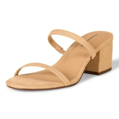 Image de Amazon Essentials Mules Fines à Talon Deux Lanières Femme, Havane, 40.5 EU