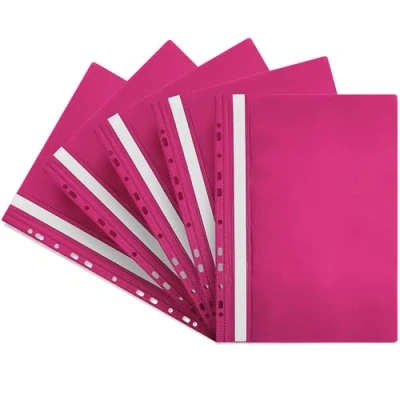 Image de Netuno 5x farde à lamelle perforée rose A4 dossiers rapides PP avec perforation devis pour école bureau chemise couverture avant transparente lamelles en