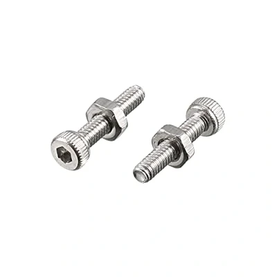 Image de sourcingmap M2 x 10 mm moleté Tête hexagonale Socket Cap Vis Boulons Écrou Lot de 50 pcs
