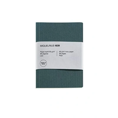 Image de Miquelrius Beau carnet de notes, couverture en papier aspect tissu, format A5, 148 x 210 mm, 96 pages lisses 90 g/m², couleur ivoire