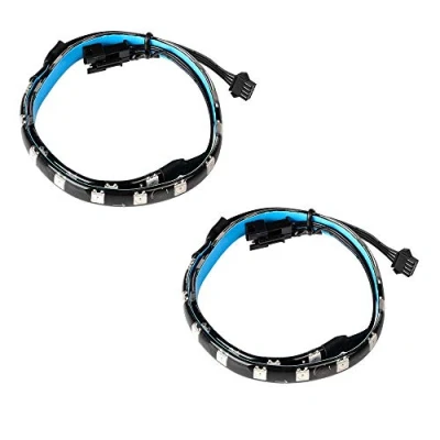 Image de J&amp;D Bande lumineuse à LED PC RVB, 2 Paquet Bandes Lumineuses Adhésives Magnétiques Extension avec RGB 4Pin pour Boîtier Mère/Ordinateur, Compatible Lampe Mystique Asus Aura/Asrock Aura RVB