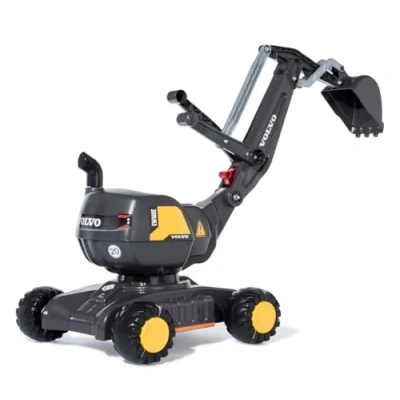 Image de Rolly Toys rollyDigger Volvo EW160 Pelleteuse jouet (pour enfants de 3 à 5 ans, pelle en plastique, couleur gris/jaune) 421152, 102 x 43 74 cm