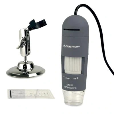 Image de Celestron Deluxe 44302 C Microscope numérique portatif, gris