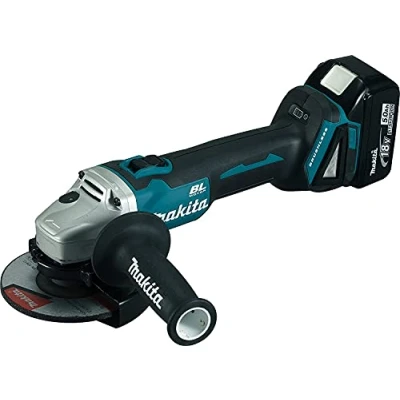 Image de Meuleuse 18V 125mm + 2 batteries 5Ah chargeur rapide coffret MAKPAC MAKITA DGA504RTJ