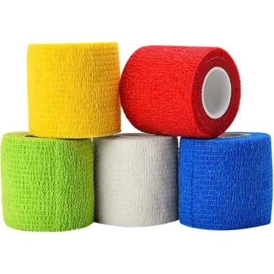 Image de ATOMUS 5Roll Self Adherent Elastic Bandage Grip for Tattoo Tape Handle Tube Accessories Mix Color