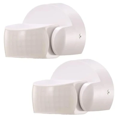Image de ARUM® 2 Détecteur de Mouvement Mural Infrarouge Extérieur Blanc pour Éclairage Distance Détection 12 m en Champ Libre Angle 180 IP65