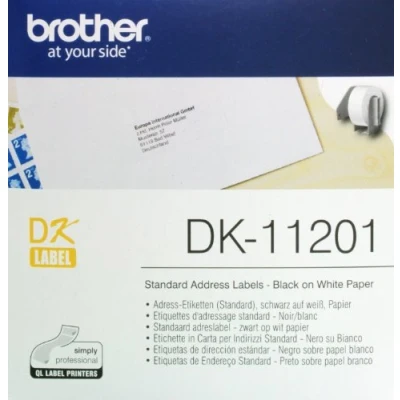 Image de Brother dk 11201 black on white address labels 29 x 90 mm 400 1 roll direct thermal DK11201