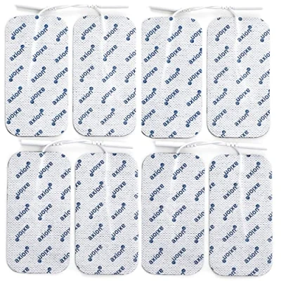 Image de Electrodes pour Cefar Compex Wire 8 électrodes/patch compatibles avec electrostimulateurs 10 x 5 cm pads connexion à fil de 2 mm electrostimulation TENS EMS