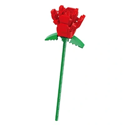 Image de Balody Modèle de Fleur à Assembler avec Petits Blocs Construction. Rose Rouge