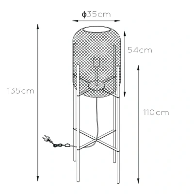 Image de Lucide Lampadaire Mesh à quatre pieds, doré
