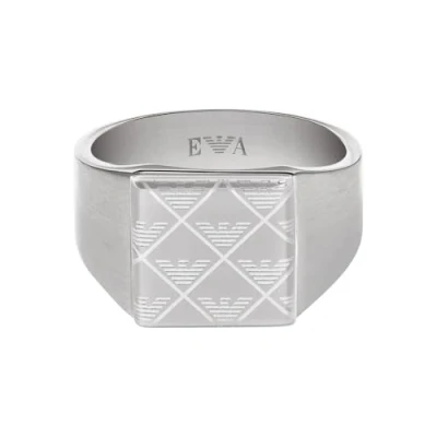 Image de Emporio Armani EGS31360409 Bague en Acier inoxydable avec logo aigle pour homme Argenté, inoxydable, Aucune pierre précieuse
