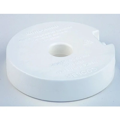 Image de APS Cooler, élément de refroidissement, blanc, refroidisseur rond en plastique, 10,5 x cm, rempli liquide non toxique, à congeler simplement dans le compartiment congélateur, réutilisable indéfiniment.