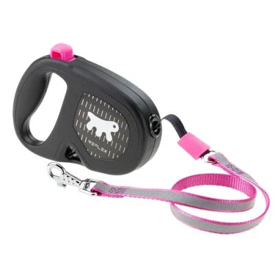 Image de Ferplast Laisse Chien Enrouleur Rèflechissante Flippy One Reflex, pour Petits Chiens jusqu&#039;à 12 Kg. Cordon Extensible Max 4,5 m. Bouton de Verrouillage et déverrouillage Unique, Violet