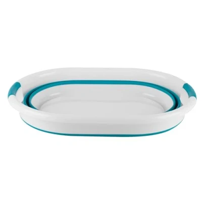 Image de Beldray LA034816T Panier à Linge, de Rangement Corbeille Linge Pliable Forme Ovale, Capacité 27L, Léger, Poignées en Plastique Durables, Peu Encombrant &amp; Portable, Turquoise