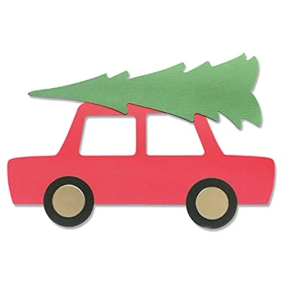 Image de Sizzix Bigz Plus Matrice de decoupe Voiture &amp; Arbre par Olivia Rose, 665351, Règle en Acier : Plastique ABS, Multicolour, taille unique