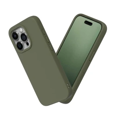 Image de RhinoShield Coque Compatible avec [iPhone 15 Pro] SolidSuit Fine Technologie d&#039;absorption des Chocs et Finition Premium Mate Vert algue