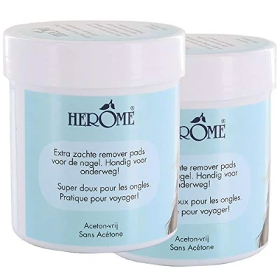 Image de Herome 2 Pack Disques Dissolvants à Vernis Ongles (Caring Nail Polish Remover Pads) Sans Acétone * 100 pads