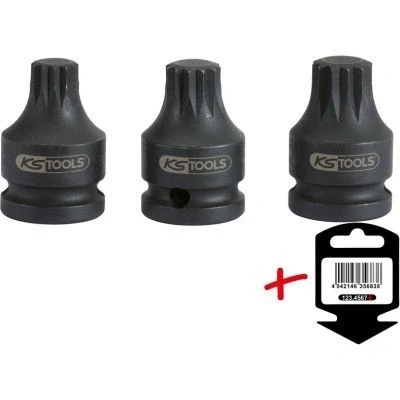Image de KS TOOLS 515.1171 E Douille à choc M14 12,5 (1/2&quot;)mm (pouces) Polygone extérieur, intérieur