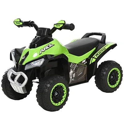 Image de HOMCOM Porteur Enfants Quad 18 36 Mois dim. 67L x 38l 44H cm Effets Lumineux et sonores Vert Noir